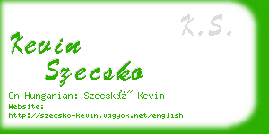 kevin szecsko business card